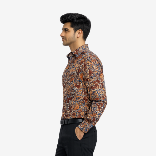 Paisley Stain Repellment Printed T-Shirt