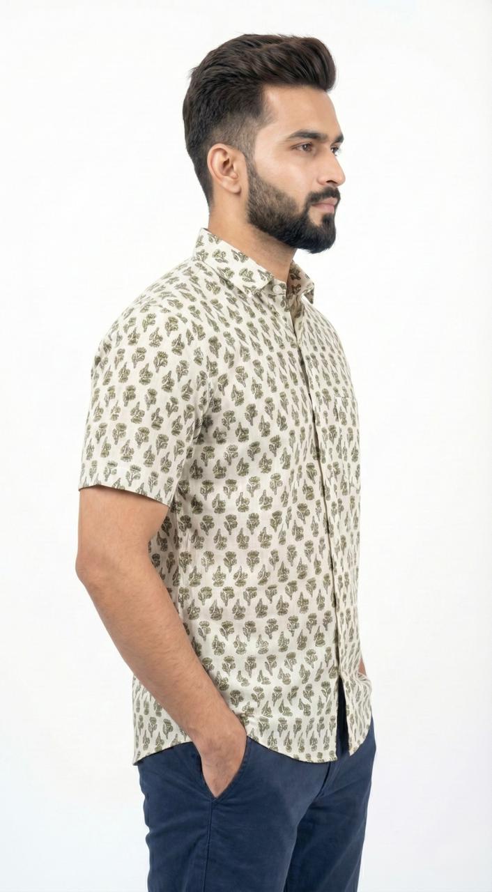 Floral Stain-Repellent Printed T-Shirt