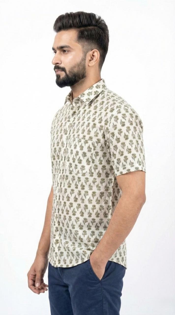 Floral Stain-Repellent Printed T-Shirt